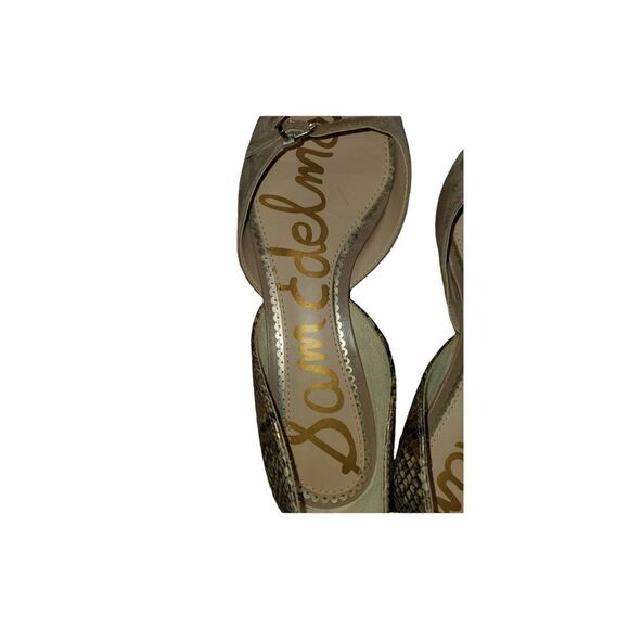 Sam Edelman Rina Pointed Toe Tan Suede/Copper Snake Print Flat Shoe Size 8.5 - Picture 5 of 7